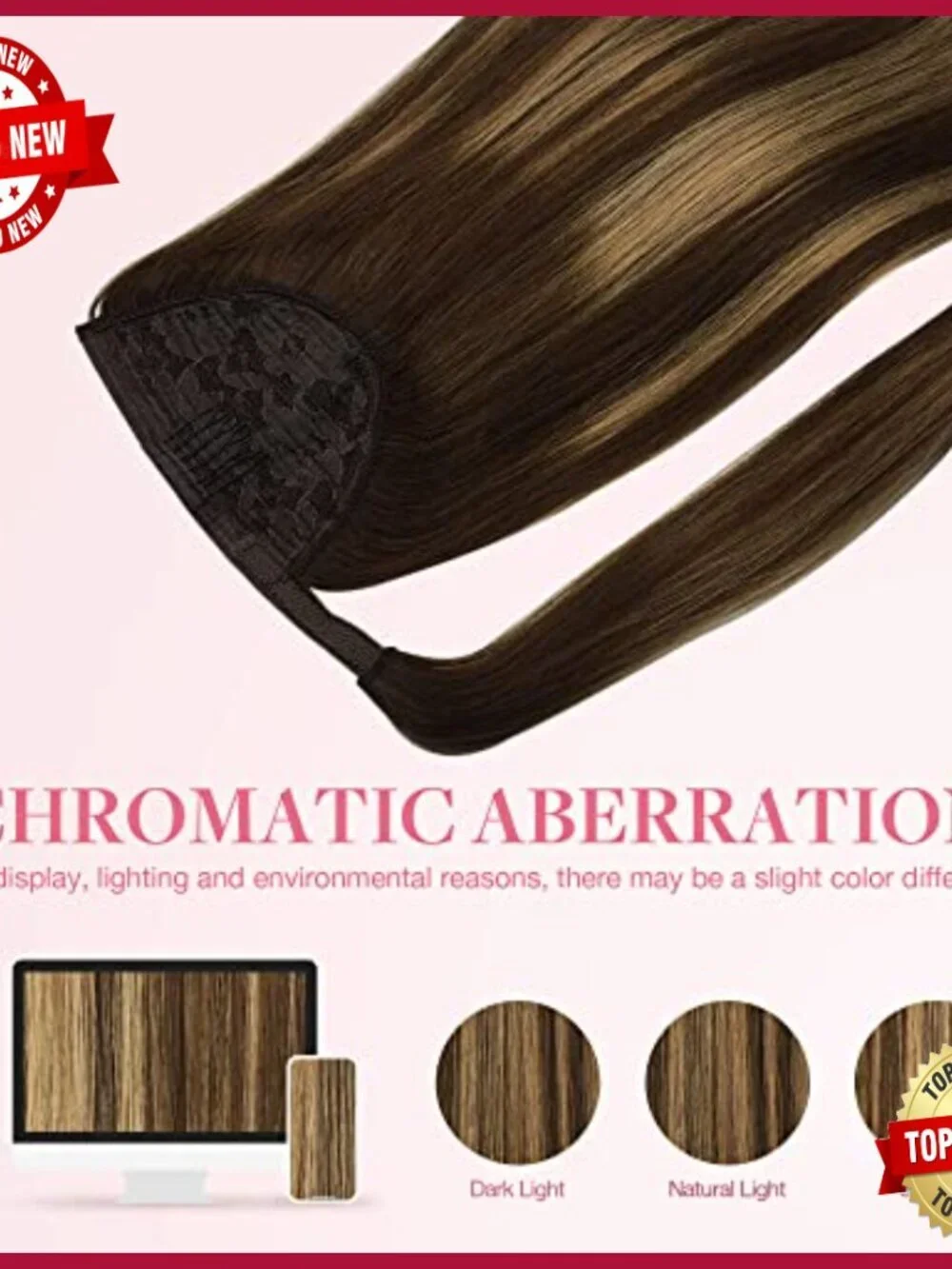 Long Straight Clip-In Ponytail Extension, Real Human Hair, 18 Inch
